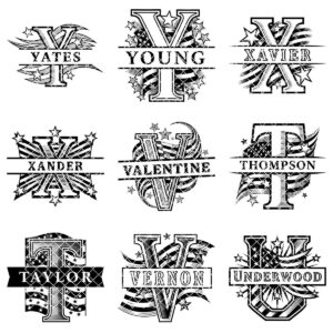 Patriotic Alphabet Laser Engraving Files, American Flag Charcuterie Board Designs