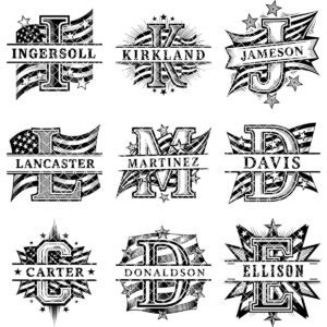 Patriotic Alphabet Laser Engraving Files, American Flag Charcuterie Board Designs