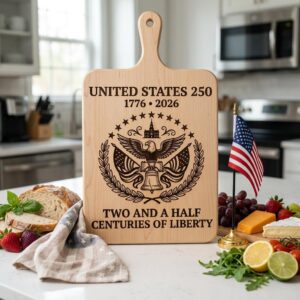 250th Anniversary Patriotic Engraving, Americana Chopping Board, US History