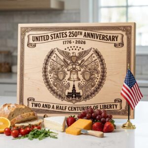 250th Anniversary Patriotic Engraving, Americana Chopping Board, US History
