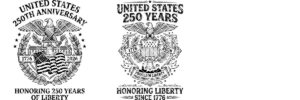 250th Anniversary Patriotic Engraving Designs, Americana Board Art 1776-2026