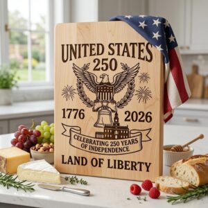 America 250 patriotic laser engraving file, US heritage board art design