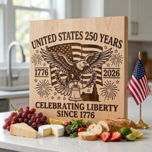America 250 patriotic laser engraving file, US heritage board art design