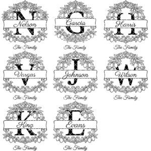 Chopping Board Laser Engraving File, Lemon Branch Monogram, Custom Family Name