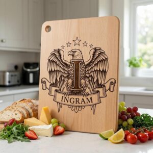 Eagle Crest Monogram Bundle, Heraldic Alphabet, Custom Family Name Art, Engraving File