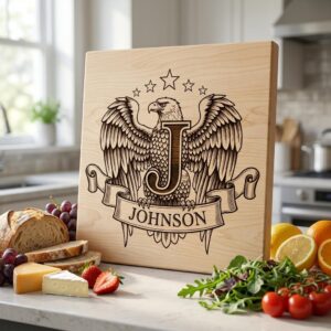 Eagle Crest Monogram Bundle, Heraldic Alphabet, Custom Family Name Art, Engraving File