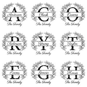 Family Crest Monogram Bundle, Apple Orchard Alphabet Engraving File, Custom Family Name