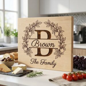 Family Crest Monogram Bundle, Apple Orchard Alphabet Engraving File, Custom Family Name