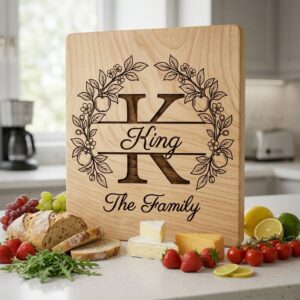 Family Crest Monogram Bundle, Apple Orchard Alphabet Engraving File, Custom Family Name