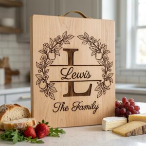 Family Crest Monogram Bundle, Apple Orchard Alphabet Engraving File, Custom Family Name