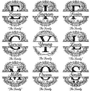 Family Name Kitchen Monogram Bundle, Engraving Design Files, Alphabet Set