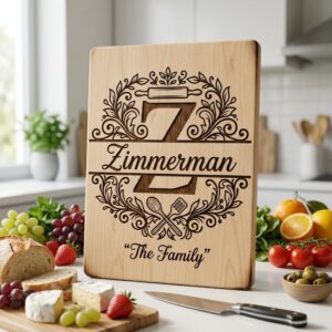 Family Name Kitchen Monogram Bundle, Engraving Design Files, Alphabet Set