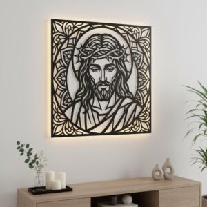Jesus Wall Art Bundle, Christian Faith Silhouette, Religious CNC Laser File Download