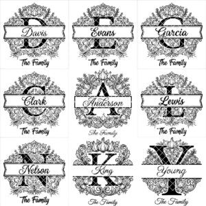 Monogram Bundle, Royal Garlic Crest Family Name, Baroque Alphabet, Chopping Board Engraving