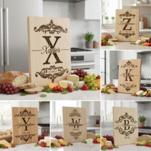 Monogram Family Name Engraving File, Charcuterie Board, Personalized Wedding Gift