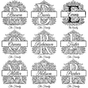 Mushroom Monogram Engraving Design, Custom Family Crest Botanical Alphabet Bundle