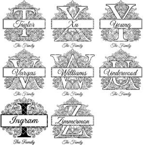 Mushroom Monogram Engraving Design, Custom Family Crest Botanical Alphabet Bundle