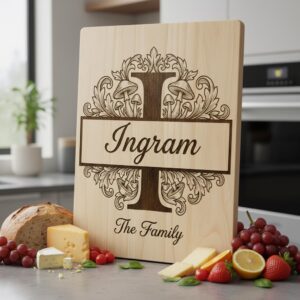 Mushroom Monogram Engraving Design, Custom Family Crest Botanical Alphabet Bundle