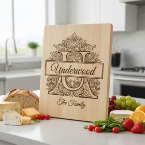 Mushroom Monogram Engraving Design, Custom Family Crest Botanical Alphabet Bundle