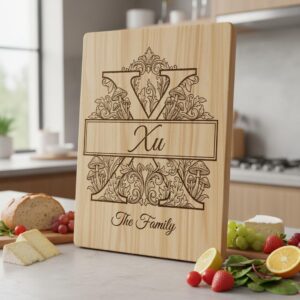 Mushroom Monogram Engraving Design, Custom Family Crest Botanical Alphabet Bundle