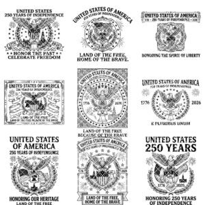 Patriotic 250th Anniversary USA Engraving Files, Chopping Board Art Download