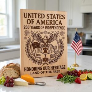 Patriotic 250th Anniversary USA Engraving Files, Chopping Board Art Download