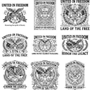 Patriotic 4th of July Eagle Flag 1776, American Laser Engraving Download