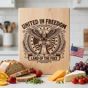 Patriotic 4th of July Eagle Flag 1776, American Laser Engraving Download