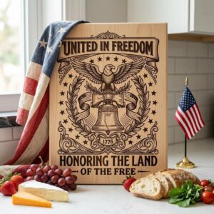 Patriotic 4th of July Eagle Flag 1776, American Laser Engraving Download