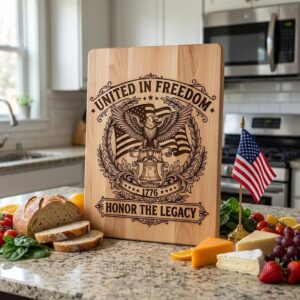 Patriotic 4th of July Eagle Flag 1776, American Laser Engraving Download