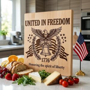 Patriotic 4th of July Eagle Flag 1776, American Laser Engraving Download