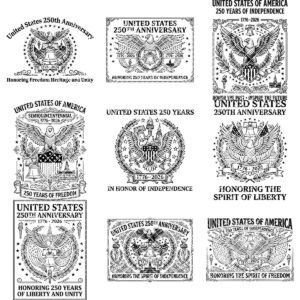 Patriotic Americana Engraving Designs for USA 250th, Laser File for Boards