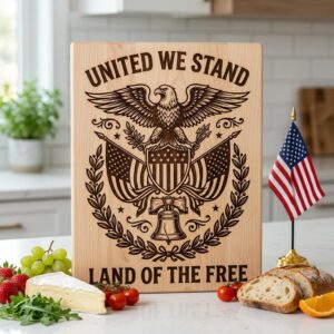 Patriotic Eagle Engraving, 250th Anniversary Americana, Laser Design File