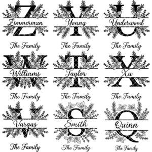 Rustic Herb Monogram Engraving Board, Custom Family Name, Farmhouse Kitchen Decor