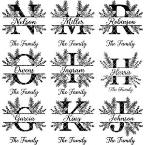 Rustic Herb Monogram Engraving Board, Custom Family Name, Farmhouse Kitchen Decor