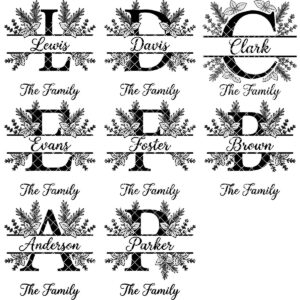 Rustic Herb Monogram Engraving Board, Custom Family Name, Farmhouse Kitchen Decor