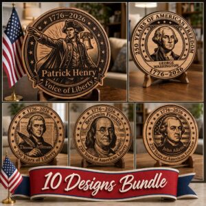 250th Anniversary Patriotic Bundle, Laser Engraving Files for USA 1776 Wood Sign