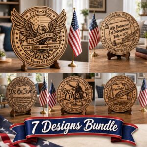 250th Anniversary Patriotic Bundle, Laser Engraving Files, Wood Sign Designs
