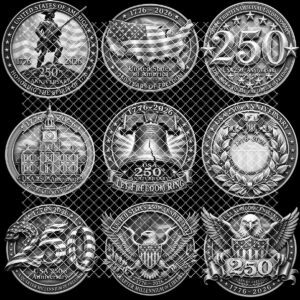 3D Illusion Engraving File, USA 250th Anniversary Patriotic Emblem Design