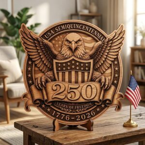 3D Illusion Engraving File, USA 250th Anniversary Patriotic Emblem Design