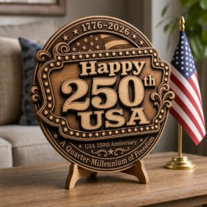 3D Illusion PNG Bundle, Laser Engraving Design, USA 250th July 4 Wood Sign