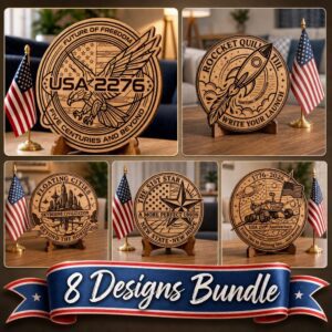 America 250 Anniversary Laser Engraving Bundle, Futuristic Wooden Sign Designs
