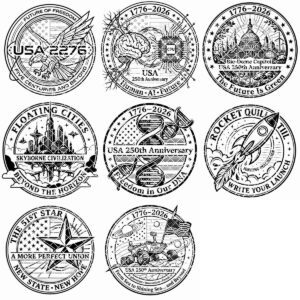 America 250 Anniversary Laser Engraving Bundle, Futuristic Wooden Sign Designs