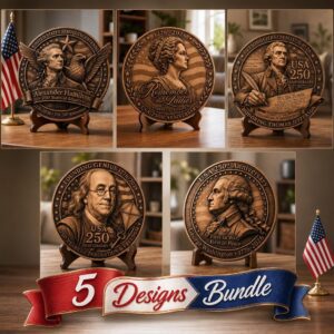 Laser Engraving File, 3D Illusion Founding Fathers, Patriotic Wood Plaque Bundle