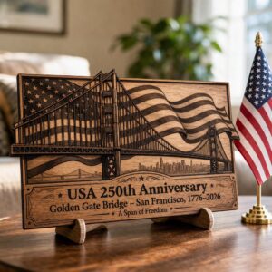 Laser Engraving File, USA Anniversary 3D Illusion, Patriotic Landmark PNG Bundle