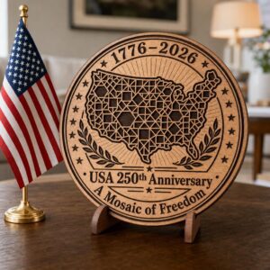 USA 250 Anniversary Patriotic Bundle, Laser Engraving Wood Design, E Pluribus Unum