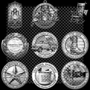 USA 250th PNG, 3D Illusion Laser Engraving, Rustic Americana Wood Decor Bundle